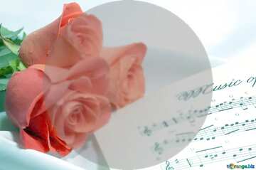 FX №208234 Rose flower music blank card template