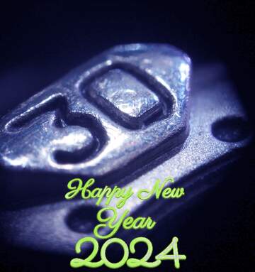 FX №208343 30. Metal light bright blue happy new year 2024