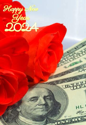 FX №208755 Roses  and  dollars. happy new year 2024