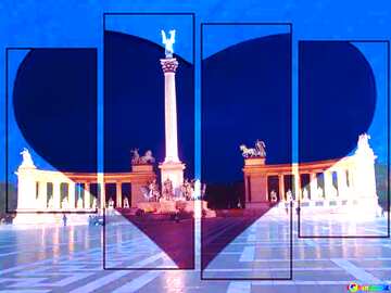 FX №209317 Hungary Budapest Heroes Square Love heart