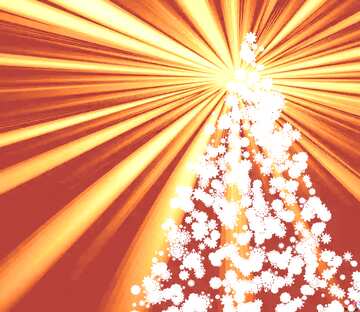 FX №209583 Clipart Christmas tree from snowflakes sunlight rays retro style