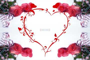 FX №21474 Frame heart rose