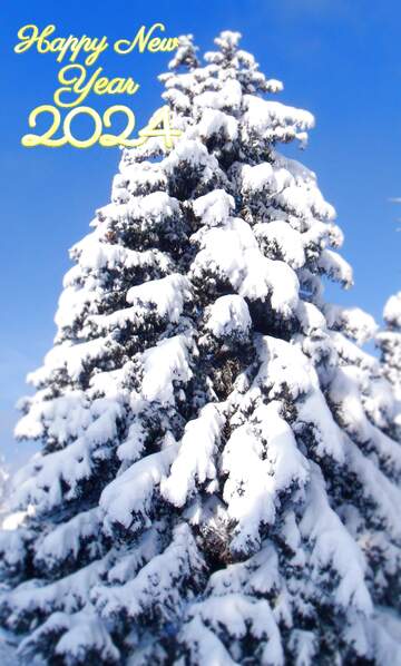 FX №21872 Snow Christmas tree covered snow  happy New year 2024