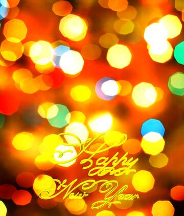 FX №210498 Christmas bokeh  background Happy New Year 3d gold text