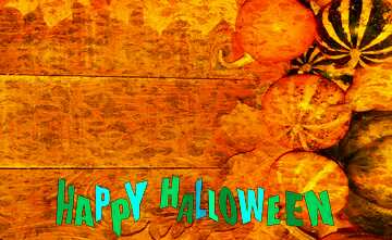 FX №210355 Autumn background with pumpkins side happy halloween