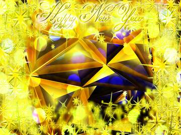 FX №210542 Polygon gold metallic futuristic background Frame Happy New Year stars