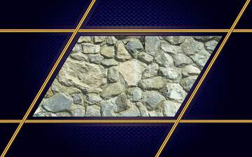 FX №210692 Texture.Stone wall. Blue Carbon gold frame hi-tech