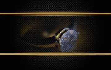 FX №210916 Gold diamond ring carbon gold frame