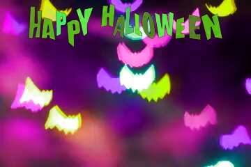 FX №210020 Bat bokeh lights  happy halloween background