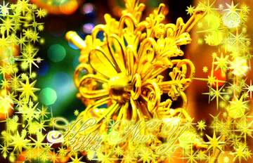 FX №210506 a golden snowflake Christmas ornament star Frame gold Happy New Year stars 3d
