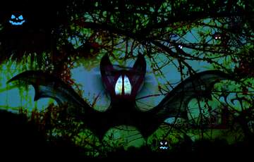 FX №210096 Halloween bat  forest