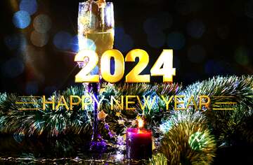 FX №212270 Shiny happy new year 2024 background wine
