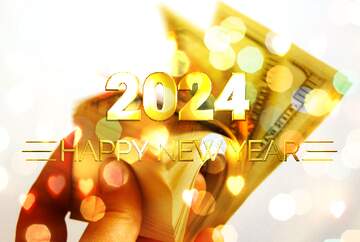 FX №212249 Dollars Shiny happy new year 2024 background
