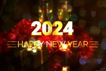 FX №212274 Shiny happy new year 2024 background glamorous