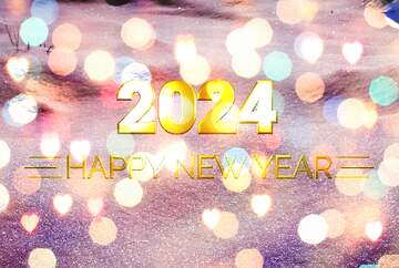 FX №212247 Snow drifts bright lights blue Shiny happy new year 2024 background