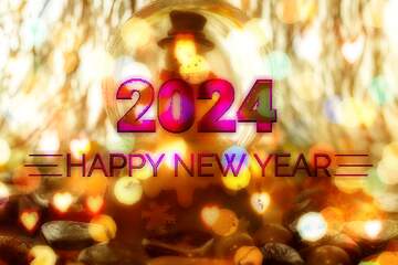 FX №212524 Snowman ball Brilliant Card Background Happy New Year 2024