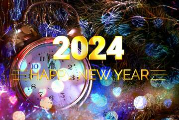 FX №212471 Winter Holiday night Card Background Happy New Year 2024