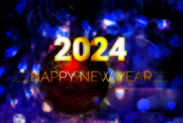 FX №212551 Dark Blue Background Bright Happy New Year 2024