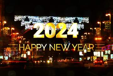 FX №212288 Christmas street lights Holiday Lights Happy New Year 2024