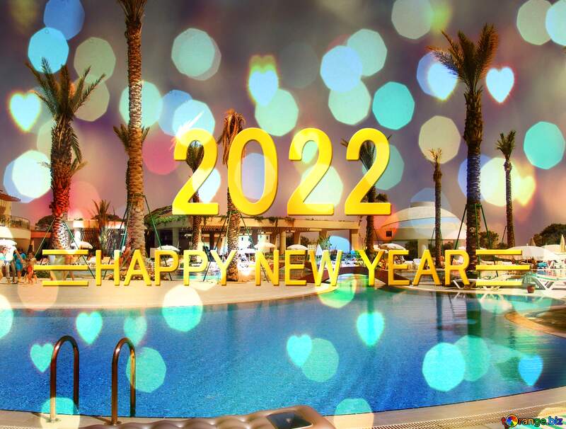 water pool bright brilliant background happy new year 2022