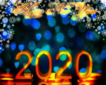 FX №213495 Blue Christmas background shiny happy new year 2020 golden