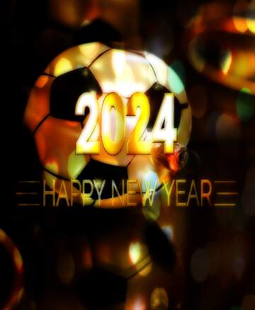 FX №213593 Christmas Decoration Soccer Ball happy new year 2024 background