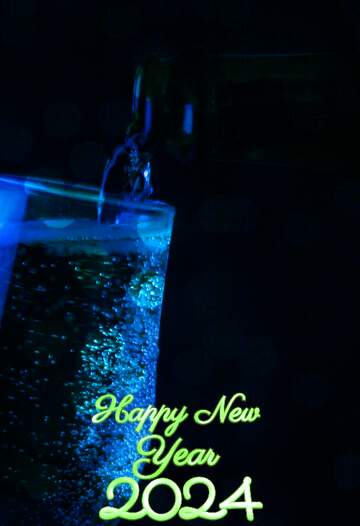 FX №213129 Christmas blue champagne  party happy New Year 2024
