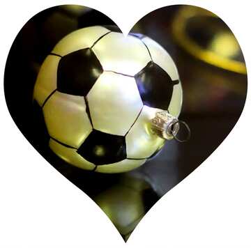 FX №213590 Christmas Decoration Soccer Ball love heart shaped