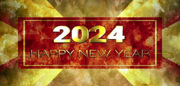 FX №213608 Old paper texture happy new year 2024 background gold