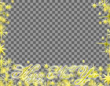 FX №213661 Art Frame Happy New Year 3d gold stars text
