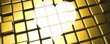 FX №213904 3d abstract gold metal cube background Heart Love Grid Template Texture