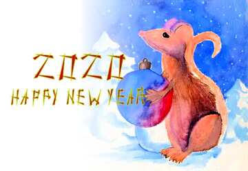 FX №213833 2020 year of the rat Christmas Snow forest background. sale goods banner.