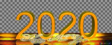 FX №213476 2020 3d render gold digits with reflections opacity dark background isolated Inscription text Happy ...