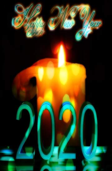 FX №213584 Burning candle 2020 happy new year