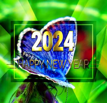FX №213651 butterfly happy new year 2024 background