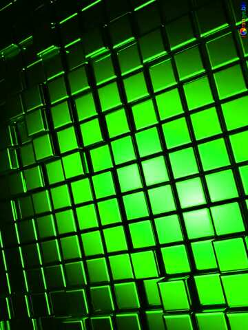FX №214740 3d abstract green metal cube boxes background