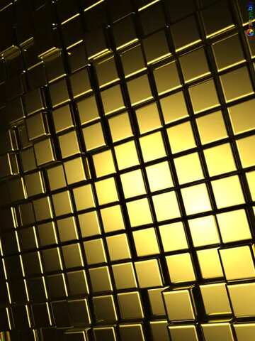 FX №214010 3d abstract gold metal cube background Texture Board