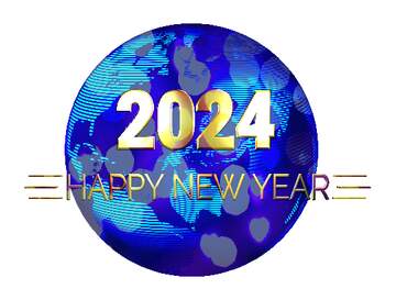 FX №215836 Modern global world earth concept planet symbol Shiny happy new year 2024 background