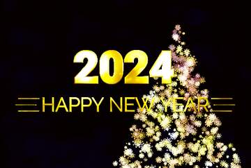 FX №215621 Clipart Christmas tree from snowflakes Shiny happy new year 2024