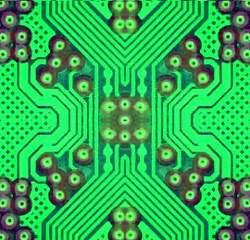 FX №215531 circuit electronic board green lines fragment effect pattern