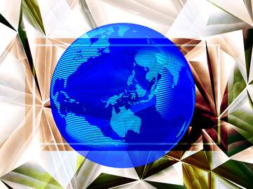 FX №215943 Modern global world earth concept planet symbol dark blue Polygon Responsive Sepia Business...