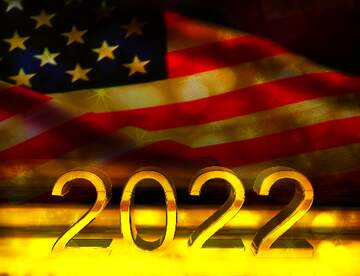 FX №216356 American Flag dark background 2022 gold