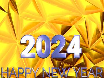 FX №216294 Polygon gold background Happy  New  year.  Postcard. 2024 blue