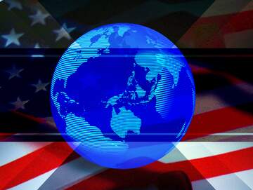 FX №216350 USA American Flag earth global  background template