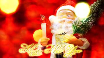FX №216306 Santa Claus toy Happy New Year 3d gold Christmas twinkling stars