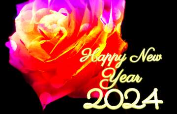 FX №220363 Fire Rose background Happy New Year 2024