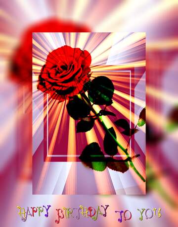 FX №220775 Red beautiful rose Happy Birthday banner design