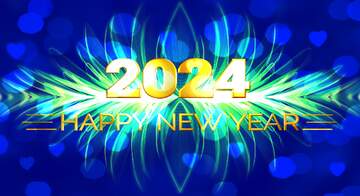 FX №221637 fractal  blue  flower Dark bokeh  background Happy New Year 2024