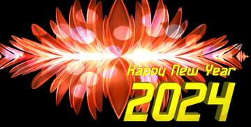 FX №221646 fractal   flower Dark bokeh  background Happy New Year 2024