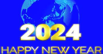 FX №221617 Modern global world earth concept planet symbol happy new year 2024